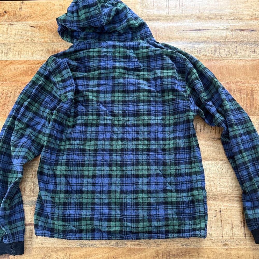 Vermont Flannel Co Henley pullover plaid shirt hoodie men’s xs - Picture 6 of 6